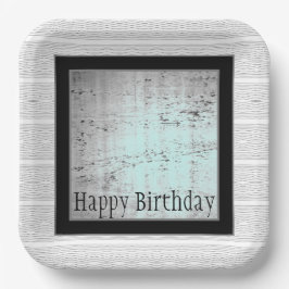 Plato De Papel Negro Gris y Blanco Moderno