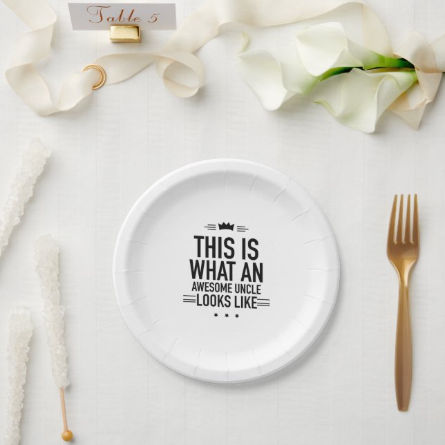 Plato De Papel Negro tío impío (Boda)