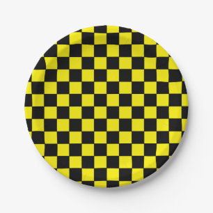 Plato De Papel Negro y amarillo bajo control