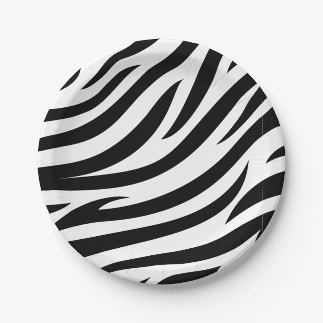 Plato De Papel Negro y blanco (Anverso)