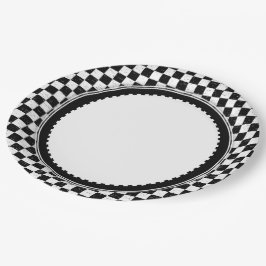 Plato De Papel Negro y blanco controlado