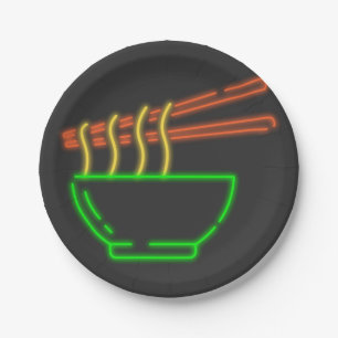 Plato De Papel Neon Asian Noodle Bowl