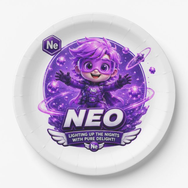 Plato De Papel Neón ATOMIVRA (Anverso)