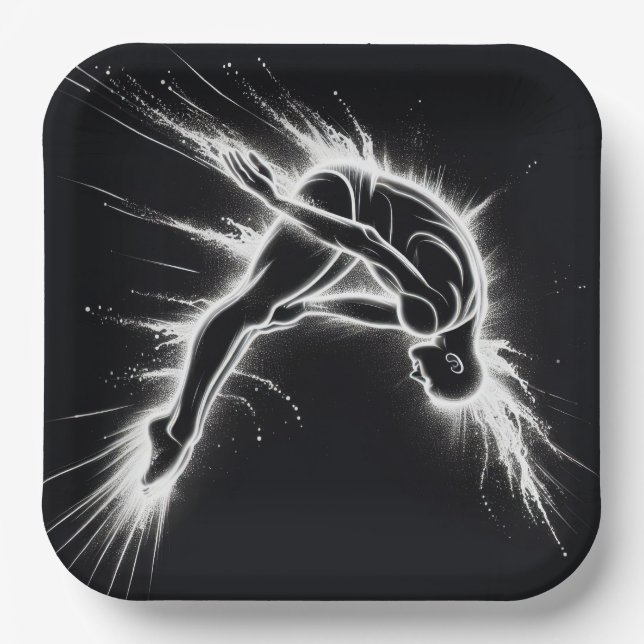 Plato De Papel Neon High Diver On Black (Anverso)