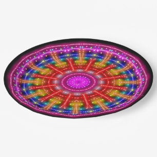 Plato De Papel Neon Medallion
