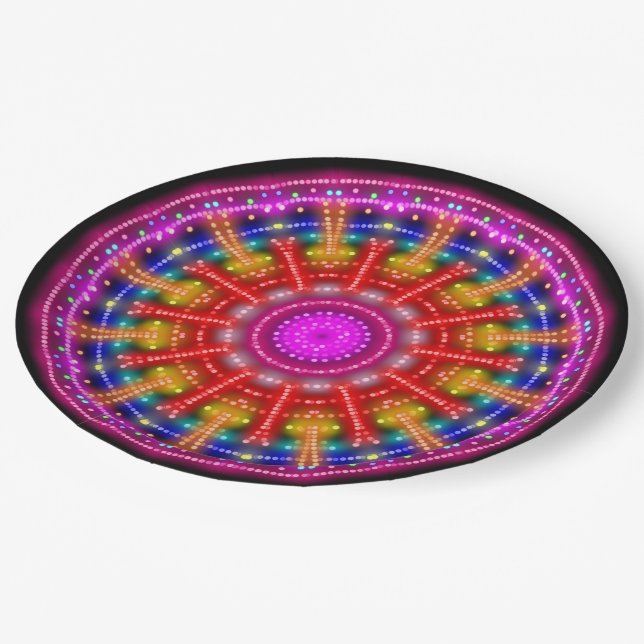 Plato De Papel Neon Medallion (Angular)