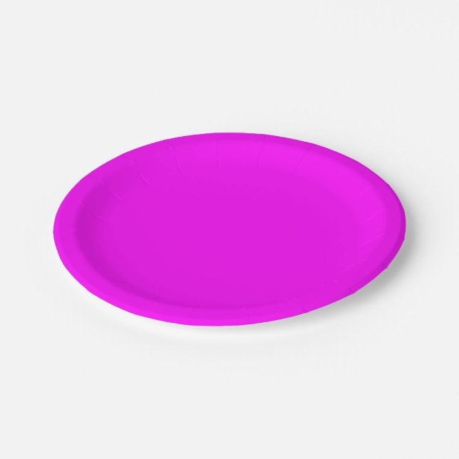Plato De Papel Neon pink hex code FF00FF Party Plate (Angular)
