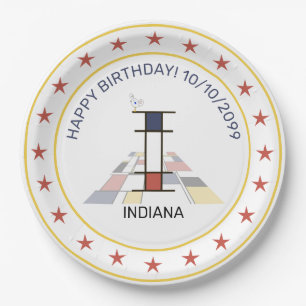 Plato De Papel Neoplasticismo Art Elegante Monograma. Letra I