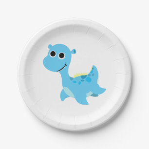 Plato De Papel Nessie azul lindo