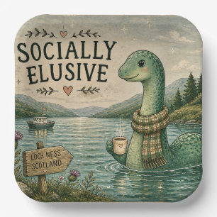 Plato De Papel Nessie esquiva socialmente criptozoología Loch Nes