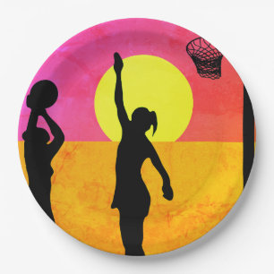 Plato De Papel Netball de la idea del fiesta del deporte temátic