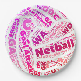 Plato De Papel Netball temático del deporte