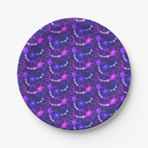 Plato De Papel Neuronas conectadas Neon Purple