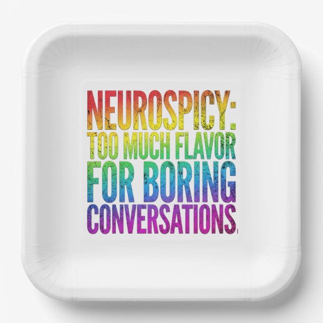 Plato De Papel Neurospicy Too Much Flavor ND Plates (Anverso)