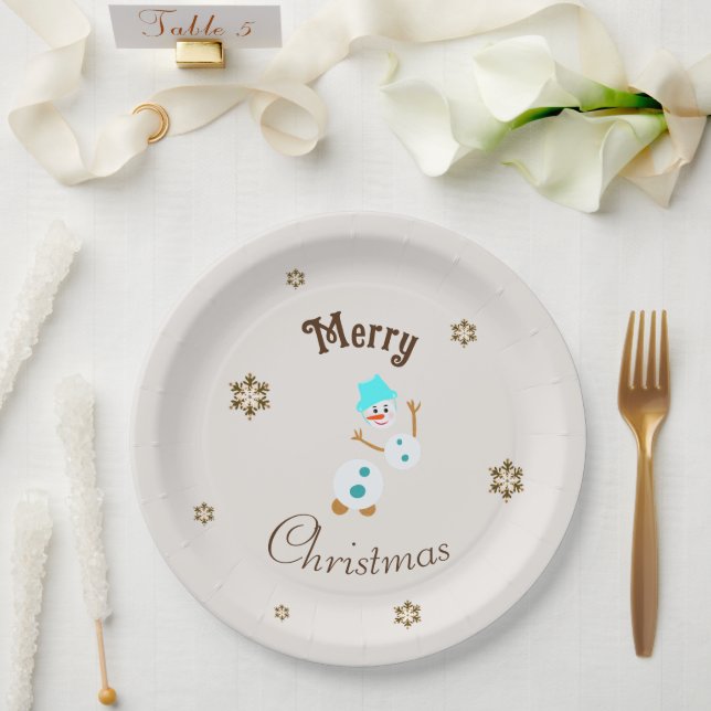 Plato De Papel Nevada blanca (Boda)