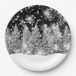 Plato De Papel Nevada en el solsticio de invierno