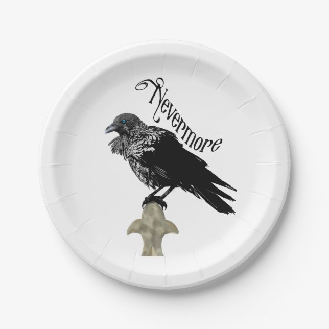 Plato De Papel Nevermore Raven (Anverso)