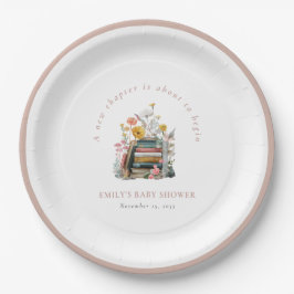 Plato De Papel New Chapter Floral Baby Shower