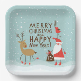 Plato De Papel New year festive holiday Merry Christmas