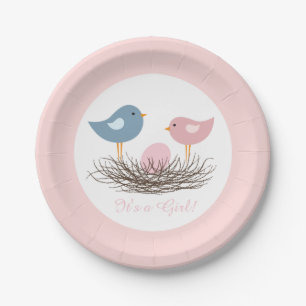 Plato De Papel Nido de pájaro bebé Baby Shower