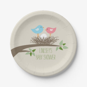 Plato De Papel Nido de pájaro bebé Baby Shower