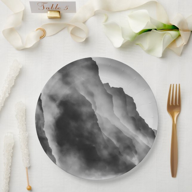 Plato De Papel Niebla sobre las rocas (Boda)