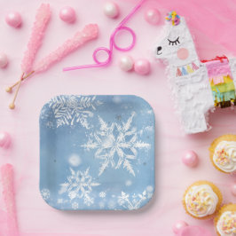 Plato De Papel Nieve de Navidad Maravillosa
