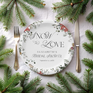 Plato De Papel Nieve Enamorada Elegante Bridal Shower Floral de I