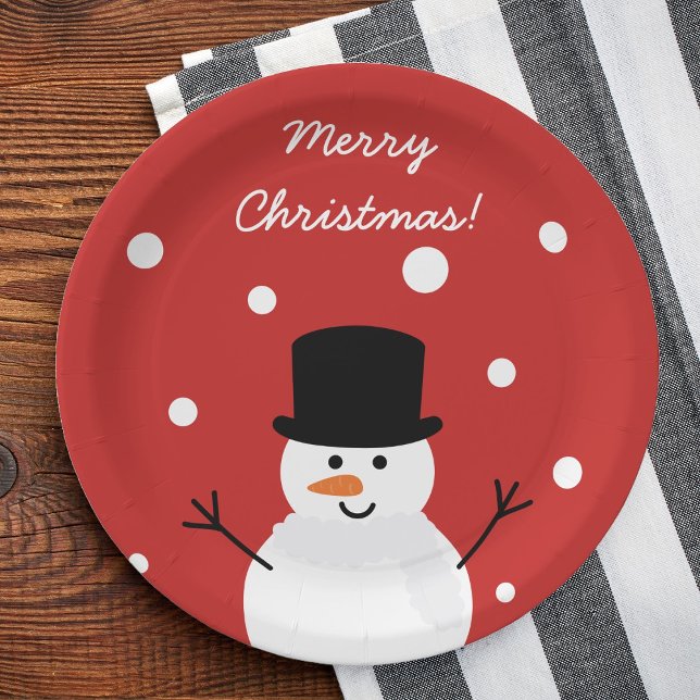 Plato De Papel Nieve festiva navideña Navidad de invierno (Subido por el creador)