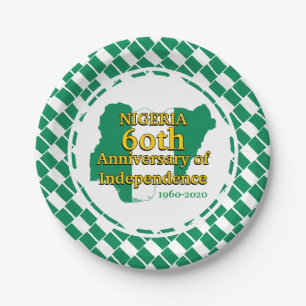 Plato De Papel NIGERIA 60 Aniversario de la Independencia Niger