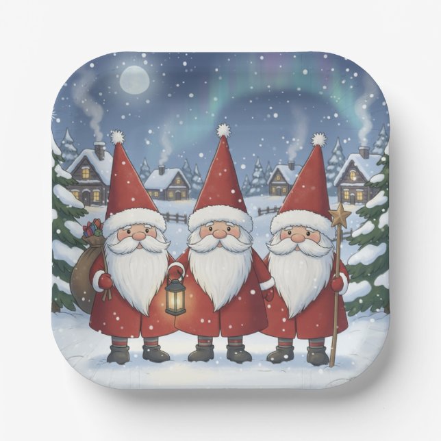 Plato De Papel Nighttime Norway Nisse, Paper Plates (Anverso)