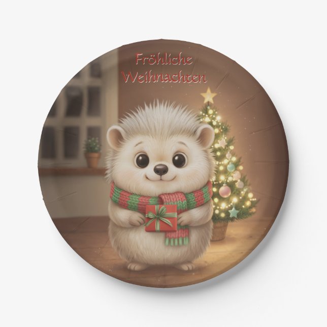 Plato De Papel Niko mit Geschenk und Tannenlicht (Anverso)