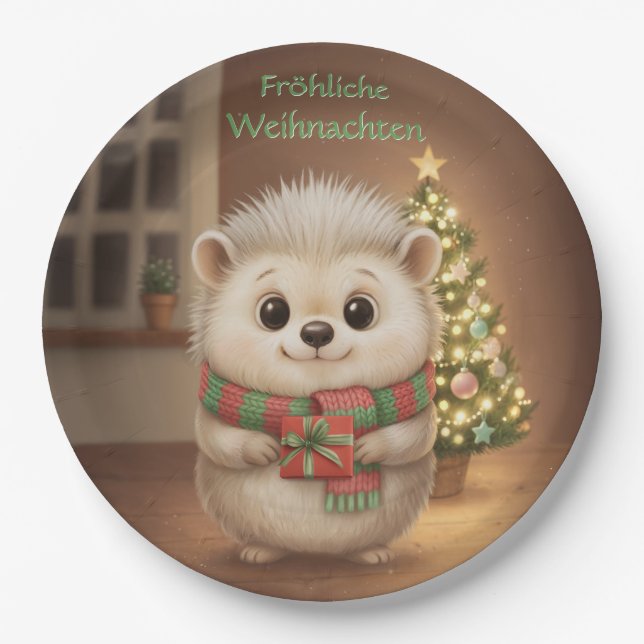 Plato De Papel Niko mit grünem Weihnachtsgruß (Anverso)