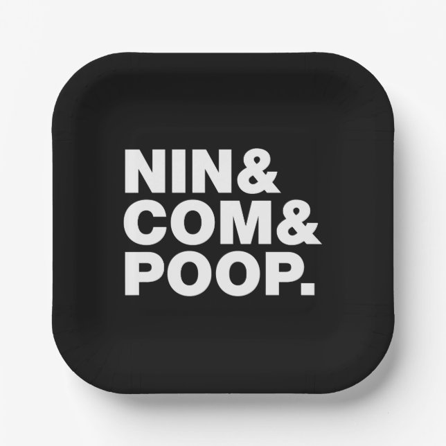 PLATO DE PAPEL NIN & COM & POOP. (Anverso)
