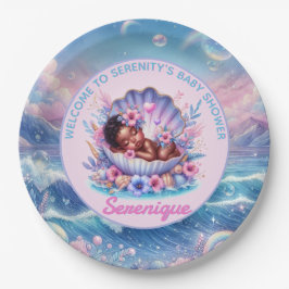 Plato De Papel Niña afroamericana en Pastel de marihuana