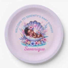 Plato De Papel Niña afroamericana en Pastel de marihuana