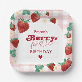Plato De Papel Niña Cumpleaños de Frutas Primera Cumpleañera Fres