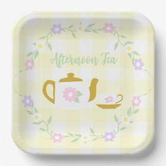 Plato De Papel Niña de té para dos cumpleaños 2