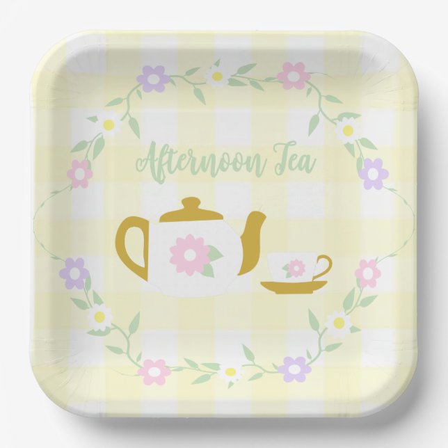 Plato De Papel Niña de té para dos cumpleaños 2 (Anverso)