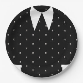 Plato De Papel Niña gótica con vestido negro Cumpleaños