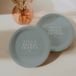Plato De Papel NINA Minimalista Bohemia Sage Green Bridal Shower<br><div class="desc">Este plato de papel presenta un color verde sabio y un diseño minimalista moderno. Fácil uso para una caída bohemia o boda de invierno,  ducha de bebé,  ducha de novia,  fiesta de retiro o cualquier otro evento.</div>