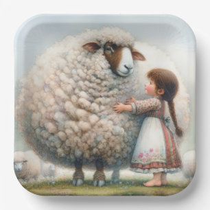 Plato De Papel Niña Pequeña Con Ojo Sobredimensionado
