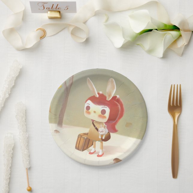 Plato De Papel Niña perdida en el bosque (Boda)