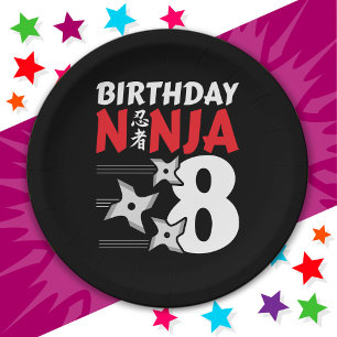 Plato De Papel Niñas Fiesta Ninja de 8 años de edad