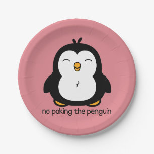 Plato De Papel Ningún empuje del pingüino