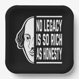 Plato De Papel Ninguna herencia es tan rica Cita de Shakespeare T