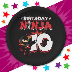 Plato De Papel Ninja, 10 años, estilo de un libro de historietas 