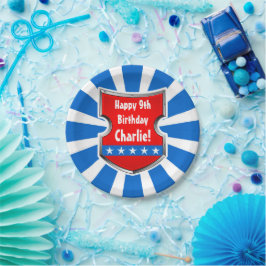 Plato De Papel Ninja Patriotic Warrior Boys Niños Fiesta de cumpl