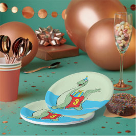 Plato De Papel Niño, 3 dinosaurio de cumpleaños