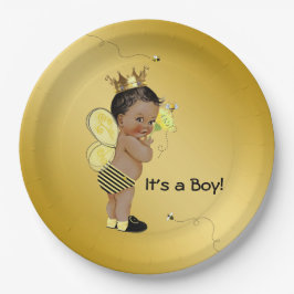 Plato De Papel Niño americano africano bebe Baby Shower